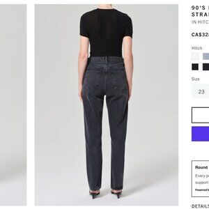 AGOLDE 90’s High Rise Loose Jeans Size 25 Relaxed Fit black